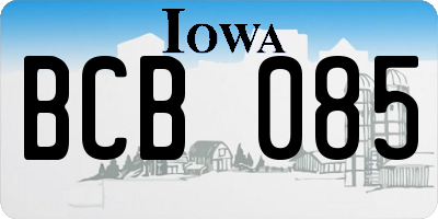 IA license plate BCB085