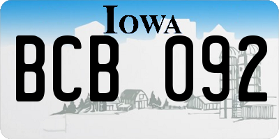 IA license plate BCB092