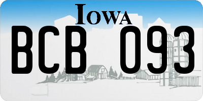 IA license plate BCB093