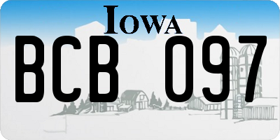 IA license plate BCB097