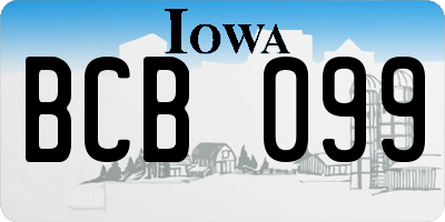 IA license plate BCB099