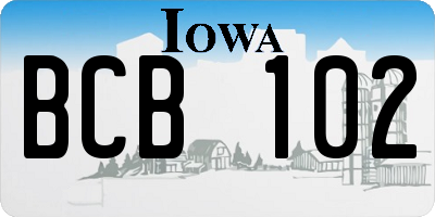 IA license plate BCB102