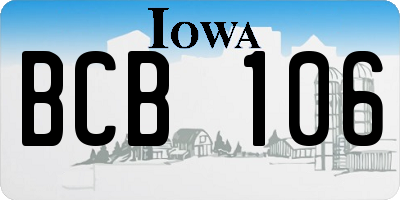 IA license plate BCB106