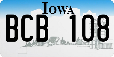 IA license plate BCB108