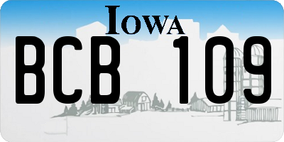 IA license plate BCB109