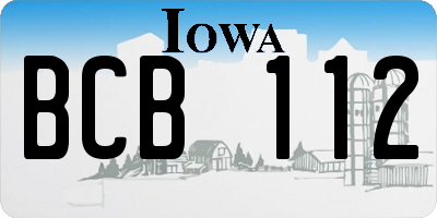 IA license plate BCB112