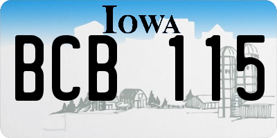 IA license plate BCB115