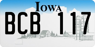IA license plate BCB117