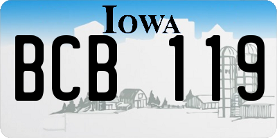 IA license plate BCB119