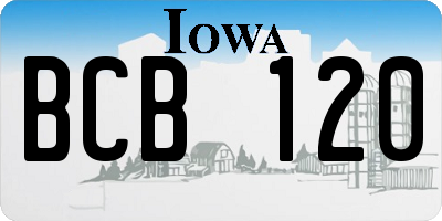 IA license plate BCB120