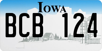 IA license plate BCB124