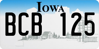 IA license plate BCB125