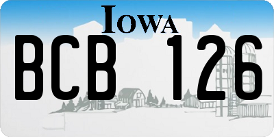 IA license plate BCB126