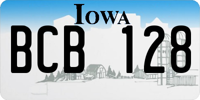 IA license plate BCB128