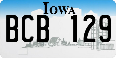 IA license plate BCB129