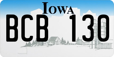 IA license plate BCB130