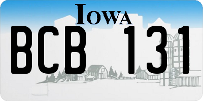 IA license plate BCB131