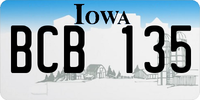 IA license plate BCB135