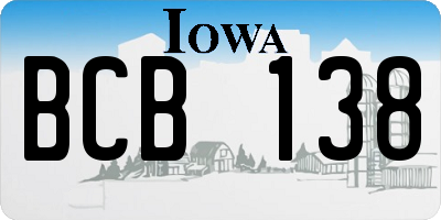 IA license plate BCB138