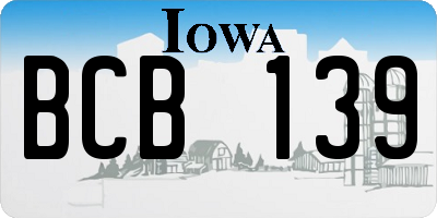 IA license plate BCB139
