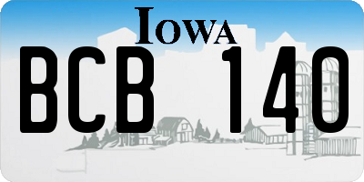 IA license plate BCB140
