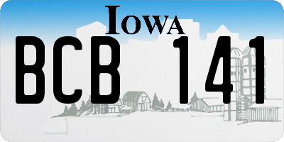 IA license plate BCB141