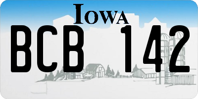 IA license plate BCB142