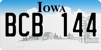 IA license plate BCB144