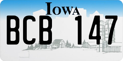 IA license plate BCB147
