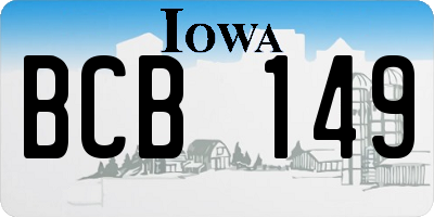 IA license plate BCB149