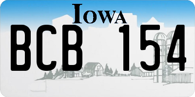 IA license plate BCB154