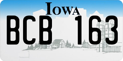IA license plate BCB163