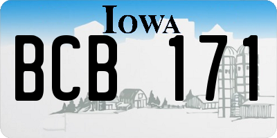 IA license plate BCB171