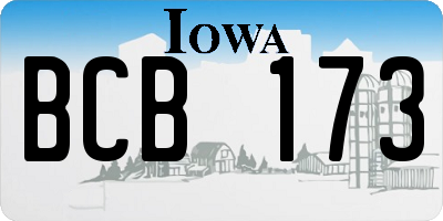 IA license plate BCB173