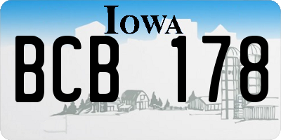 IA license plate BCB178