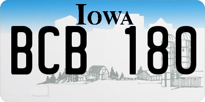 IA license plate BCB180