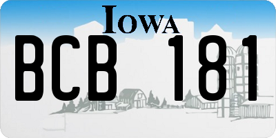 IA license plate BCB181