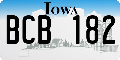 IA license plate BCB182