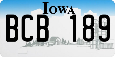 IA license plate BCB189