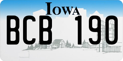 IA license plate BCB190