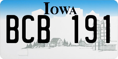 IA license plate BCB191