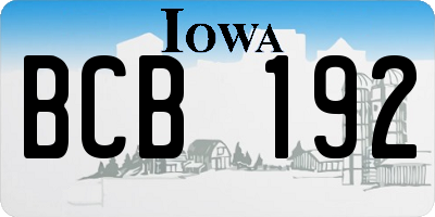 IA license plate BCB192