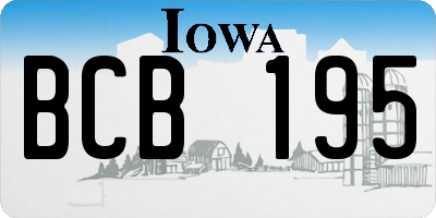 IA license plate BCB195