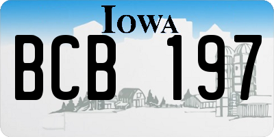 IA license plate BCB197
