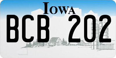 IA license plate BCB202