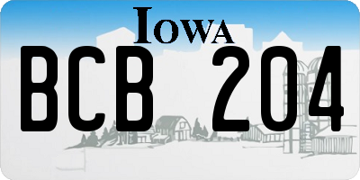 IA license plate BCB204