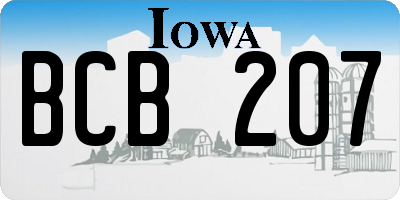 IA license plate BCB207