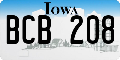 IA license plate BCB208