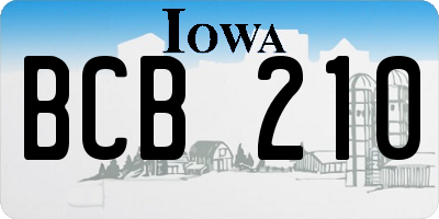 IA license plate BCB210