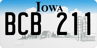 IA license plate BCB211